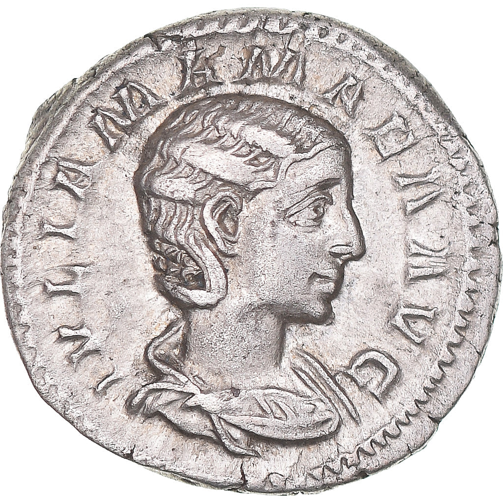 Coniare, 
  
  Giulia Mamaea, 
  
  Denario