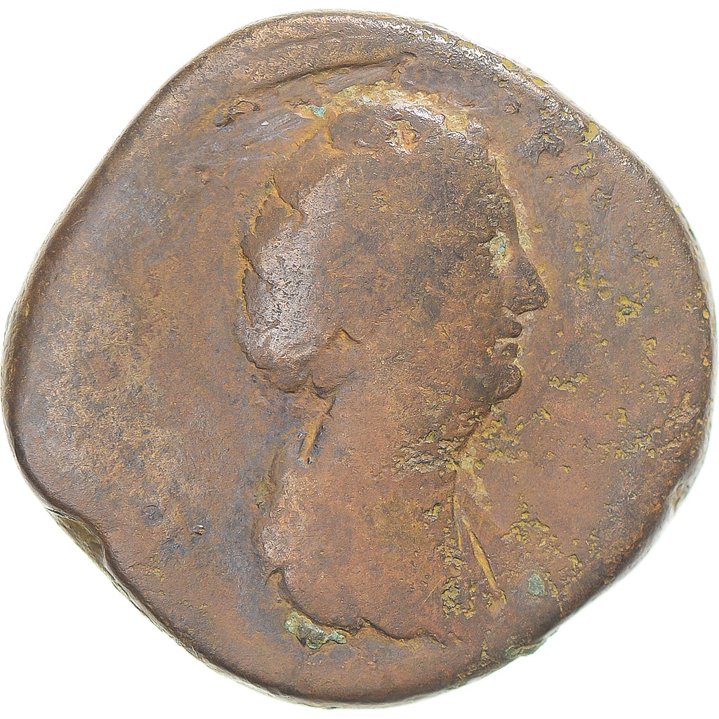 Coniare, 
  
  Diva Faustina I, 
  
  Sesterzio