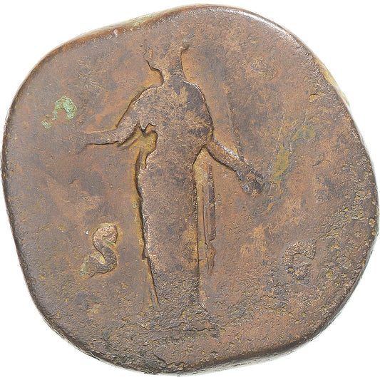 Coniare, 
  
  Diva Faustina I, 
  
  Sesterzio