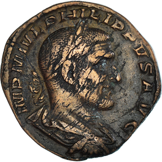 Coniare, 
  
  Filippo I, 
  
  Sesterzio