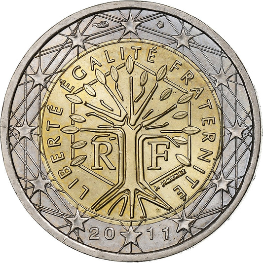 Francia,
2 Euro,
Albero stilizzato