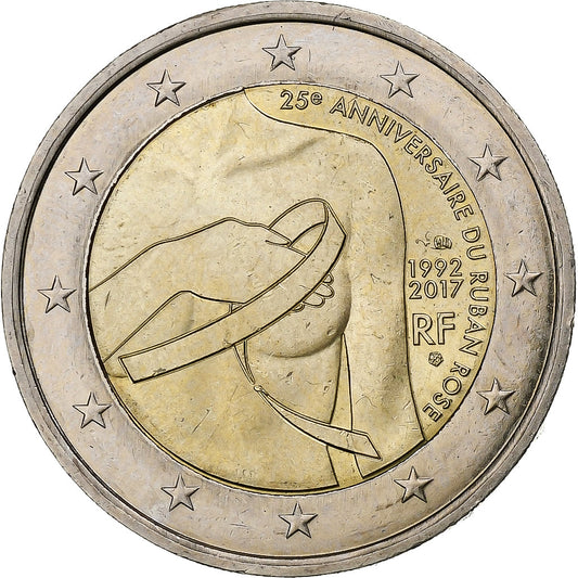 Francia,
2 Euro,
Nastro rosa