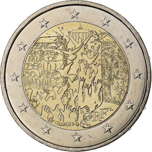 Francia,
Muro di Berlino,
2 euro