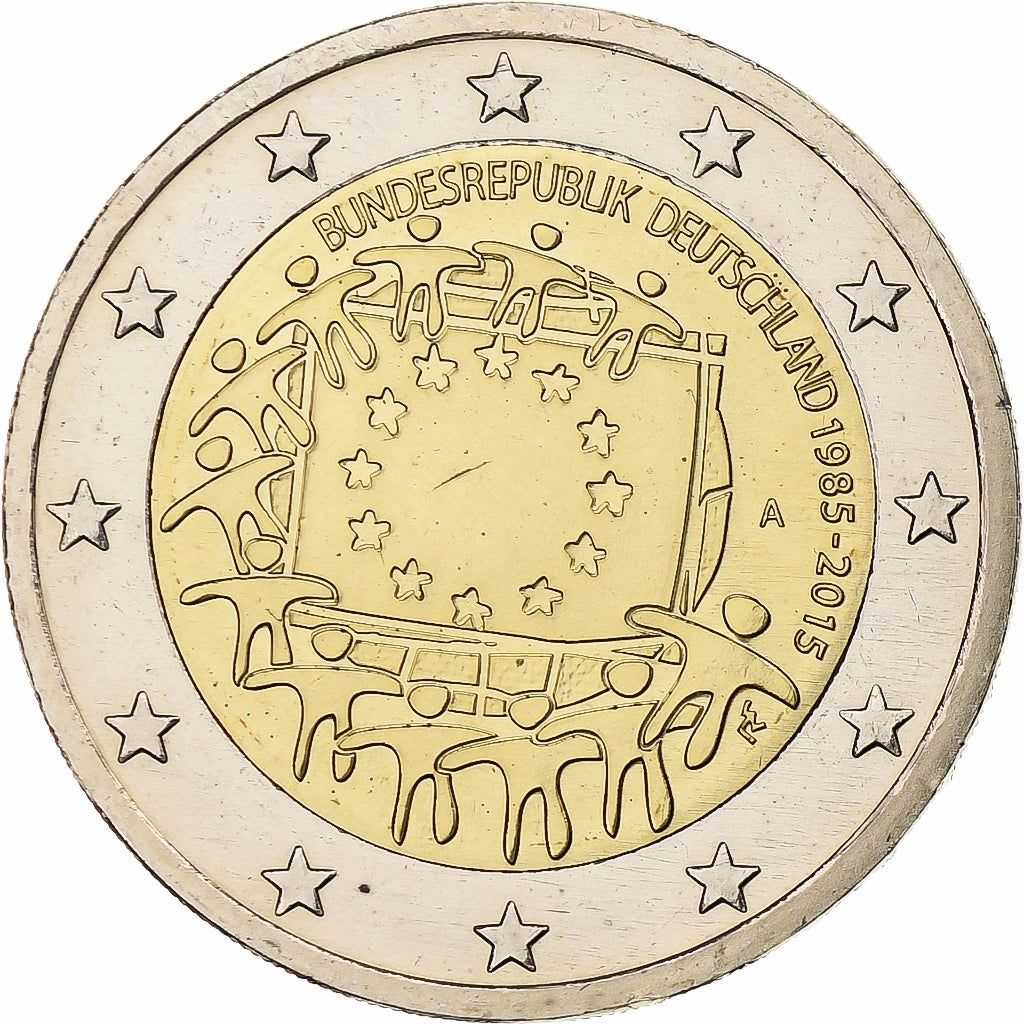 Germania, 
  
  2 euro, 
  
  30 anni dal drappeggio dell'UE