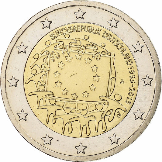 Germania, 
  
  2 euro, 
  
  30 anni dal drappeggio dell'UE
