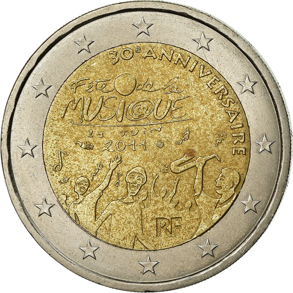 Francia, 
  
  2 euro, 
  
  Festa Musica