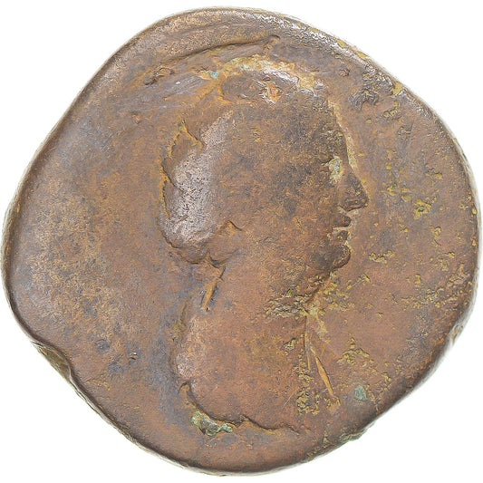 Coniare, 
  
  Diva Faustina I, 
  
  Sesterzio