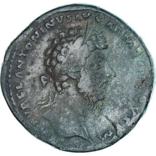 Coniare, 
  
  Marco Aurelio, 
  
  Sesterzio